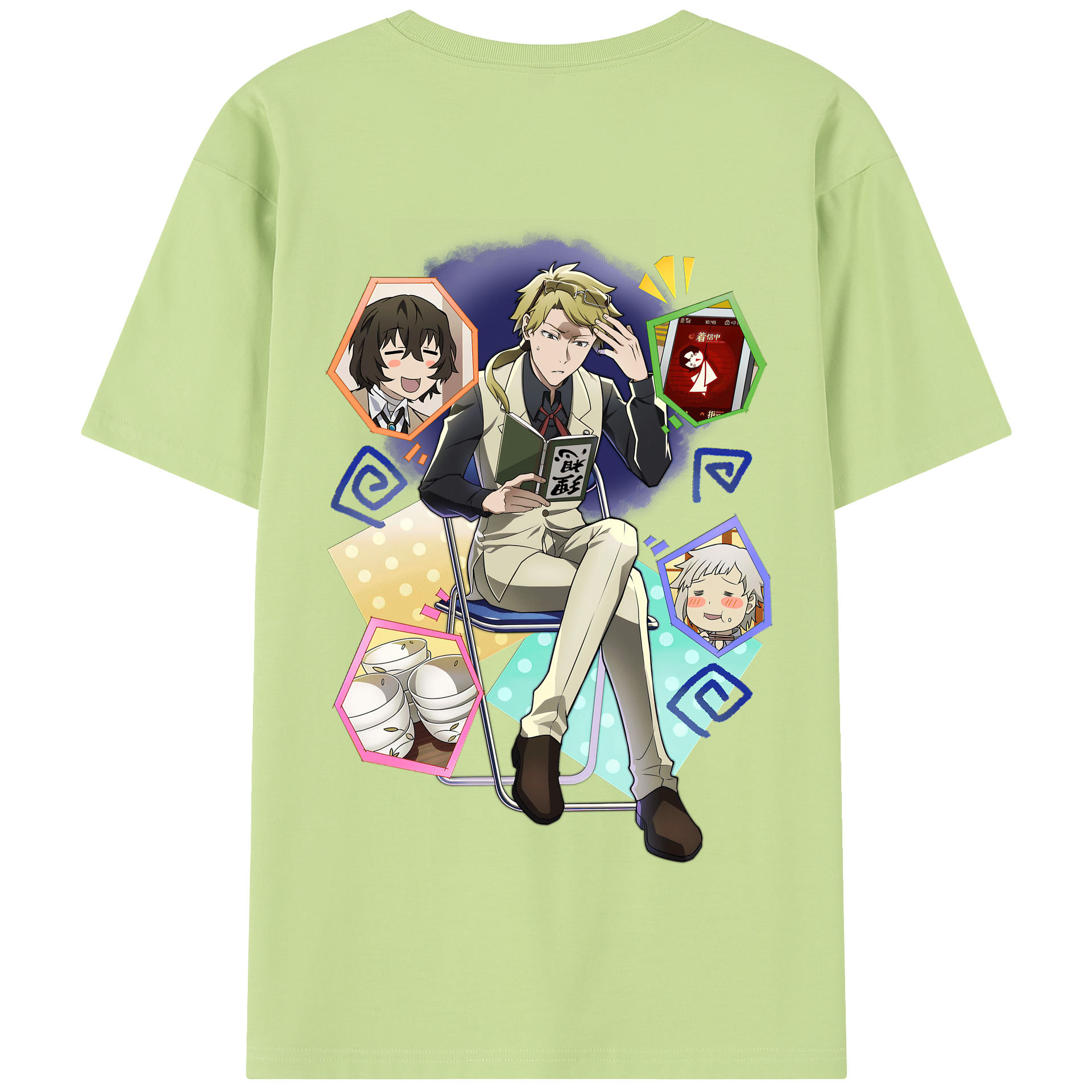 （画像用） 文豪ストレイドッグス Bungo Stray Dogs 綿100％半袖Tシャツ（背面プリント）